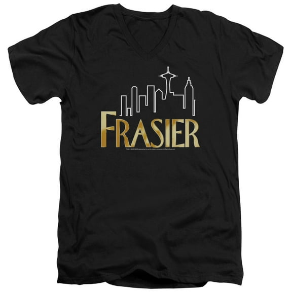 Frasier Frasier Logo Adult V-Neck T-Shirt Black