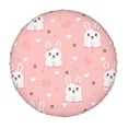 thumbnail image 7 of TEQUAN Universal Waterproof Spare Tire Cover, Dustproof Sun Protection Cartoon Pink Pretty Rabbit Pattern Wheel Cover, 14 inch, 7 of 7