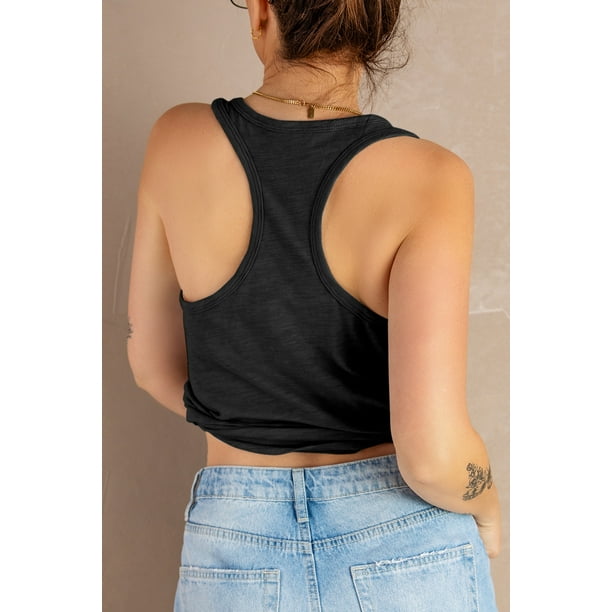 ABPHQTO Camiseta sin mangas con espalda cruzada y estampado gráfico tie-dye de béisbol para mujer