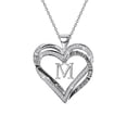 thumbnail image 1 of Dpityserensio Ladies Double Heart Diamond Necklace With 26 English Letters Couple Necklace, 1 of 2