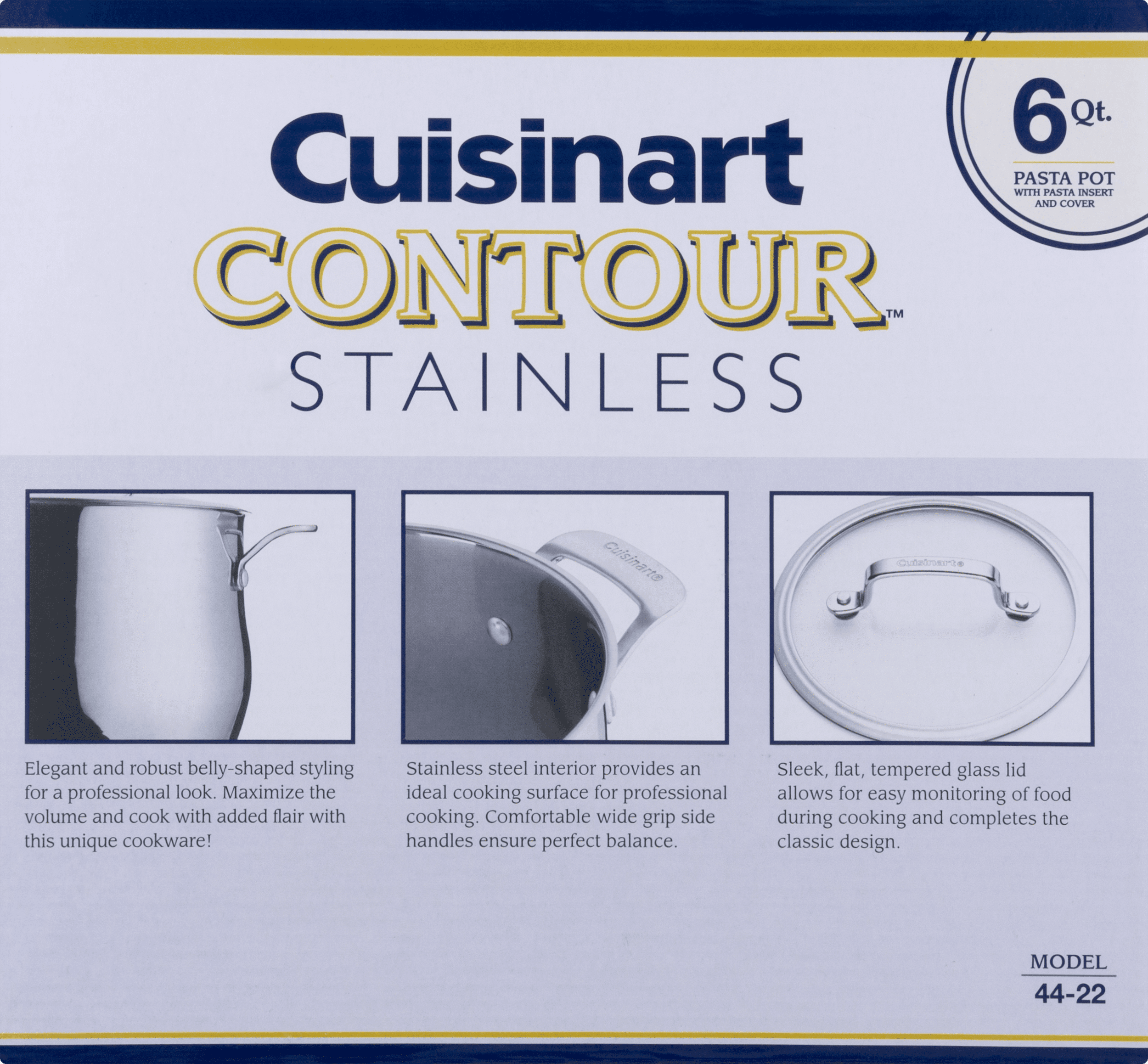 Cuisinart Contour Stainless Steel Saucepot with Cover, 6 Quart