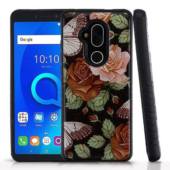 MyBAt FLOWERS CASE for Alcatel 7 Folio T-Mobile Revvl 2 Plus Yellow GEL IRON