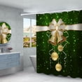 thumbnail image 2 of PRAETER Shower Curtain with Christmas Print and Holiday Decoration-elements, B3, 2 of 18