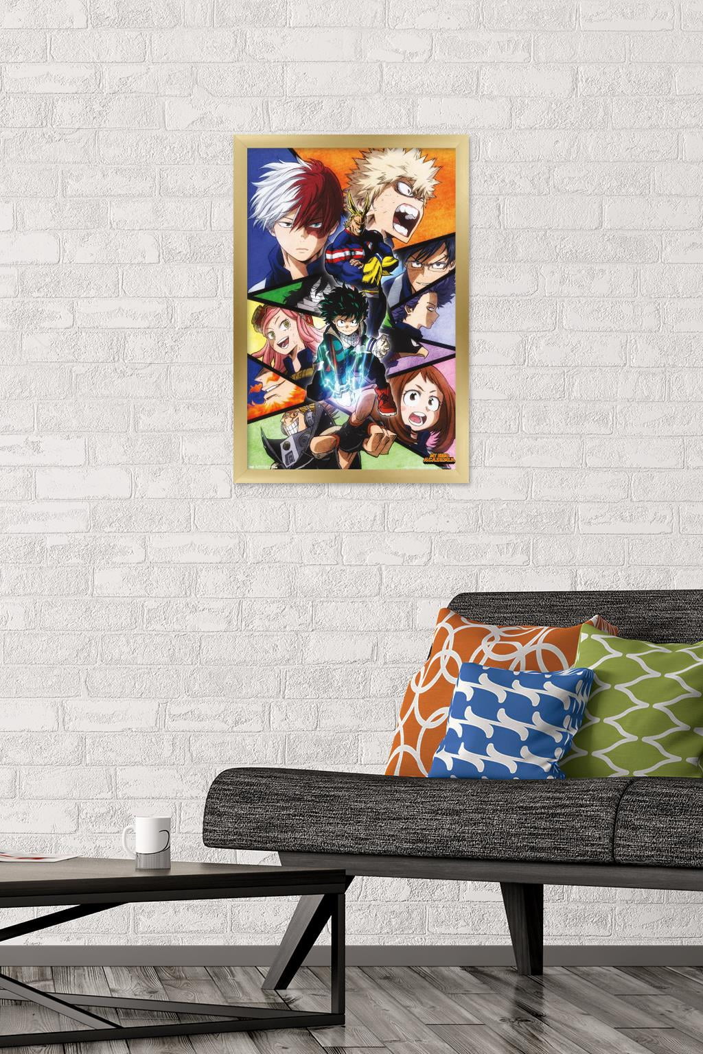 My Hero Academia - Faces Wall Poster, 14.725" x 22.375", Framed