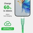 thumbnail image 6 of 3ft USB-A to USB-C Cable-Braided Charging & Data Transfer,2 pack Green, 6 of 7