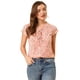thumbnail image 1 of blusa de gasa con mangas casquillo ligera con volantes para mujer Rosa oscuro S, 1 of 6