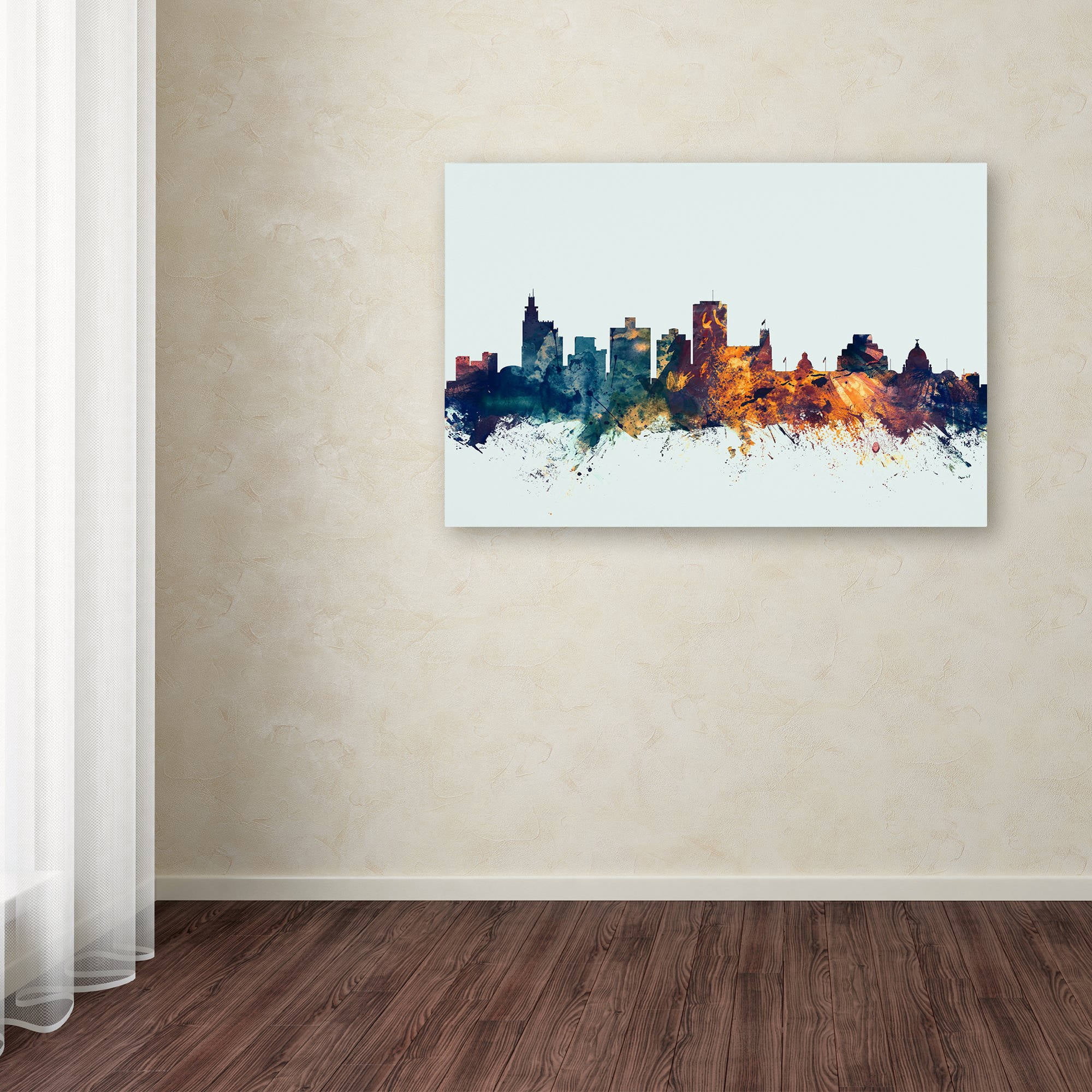 Trademark Fine Art "Jackson MS Skyline Blue" Canvas Art by Michael Tompsett
