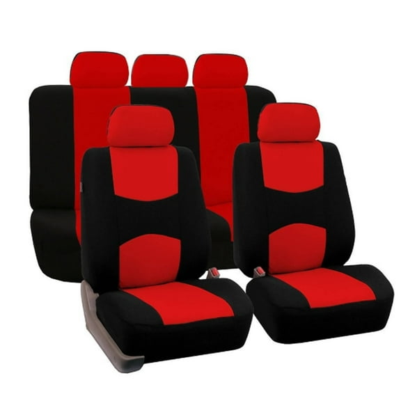 AUQ 3Pcs Car Seat Covers,Fabric Front Seat Covers,Seat Cover,Red