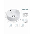 thumbnail image 4 of Lavabo Ovalín Cerámica Vitrificada Blanca para Encimera Vessel Diámetro 41x15cm Mayor Profundidad Línea Redonda Orificio Llave Maxims, 4 of 4