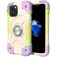 thumbnail image 4 of KOMI 12 Pro Max Étui de Protection, Silicone Antichoc Double Couche Support Anneau Armure Compatible avec iPhone 12 Pro Max Arc-en-Ciel Violet, 4 of 5