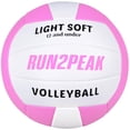 thumbnail image 1 of Voleibol RUN2PEAK, ligero y suave, tamaño 5, 230 g, rosa y blanco, 1 of 7