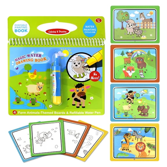 BESTSKY Water Painting Activity Kit Mess Free Reusable Art Kit