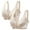 Beige, variant on Ltctricy Women's 2 Pc Front Closure Bras Wireless Comfort Lightly Lined Full Coverage Bralettes Soft Plus Size Bras
