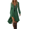 thumbnail image 3 of Vetsdori Womens Long Sleeve Midi Dresses Lace Evening Gown Dresses Outfits V-Neck Semi Formal Party,Dress for Junior, 3 of 9