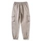 thumbnail image 5 of Pantalones largos estilo cargo para hombre, informales, holgados, con bolsillos y cordón, para ejercicio al aire libre, de poliéster., 5 of 8