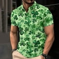 thumbnail image 2 of BiZtdJrK Men's Holiday Polos Shirt St Patricks Day Shamrock Printed T-Shirts 2025 Fashion Summer Short Sleeve Golf Shirts Big and Tall Blouse Tops Multicolor XXXXL, 2 of 6