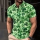thumbnail image 2 of Día de San Patricio de los Hombres Impreso Solapa de Manga Corta, Camisa de Tela de Malla Casual para el Aire Libre Y el Ocio, 2 of 9