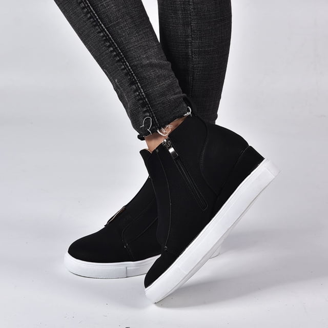 Zapatos de tacón alto con plataforma impermeable y cremallera Retro para mujer, zapatos individuales Wmkox8yii sa1902