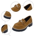 thumbnail image 5 of Rokment Womens Rhinestones Penny Loafers 2026 Spring Fall Fashion Casual Suede Sparkly Chunky Slip on Walking Oxfords Dress Shoes D Size 8.5, 5 of 8