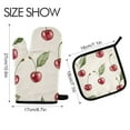 thumbnail image 2 of Yayeee Oven Mitts and Pot Holder Set of 2 Heat Resistant Kitchen Gloves Baking Hot Pad, Beige Cherry, 2 of 5