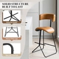 thumbnail image 5 of Memoryfield Bar Stools Set of 2, Modern Counter Height Stools with Back, Faux Leather Bar Chairs with Ergonomic Backrest & Metal Legs for Kitchen Island, Home Bar, Brown, 5 of 8