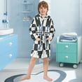 thumbnail image 5 of FORMRS Niños Bathrobe Unisex Hooded Robe Soft Plush Pajamas Sleepwear, Size 10-12T, Blue Cat Stars, 5 of 7