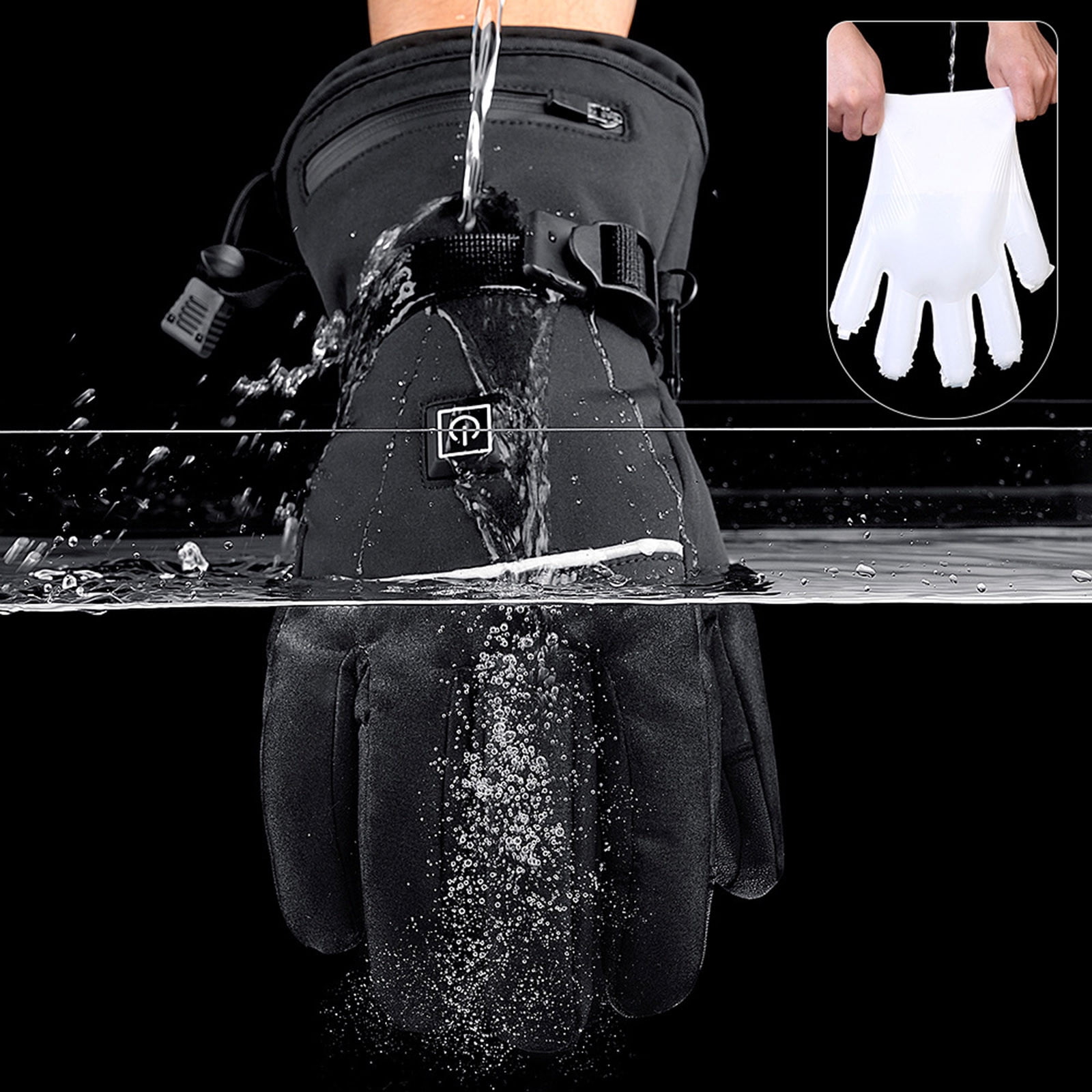 ZUKMRJPC Heated Gloves for Men Windproof Waterproof Rechargeable Heated Gloves Winter for Outdoor Working Hiking Motorcycling Cycling Skiing