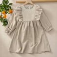 thumbnail image 5 of Elegant Girls Dress With Lace Trim Long Sleeve Style Party Gown Fall Seasonal Casual Daily Outfit Clothes, 5 of 9
