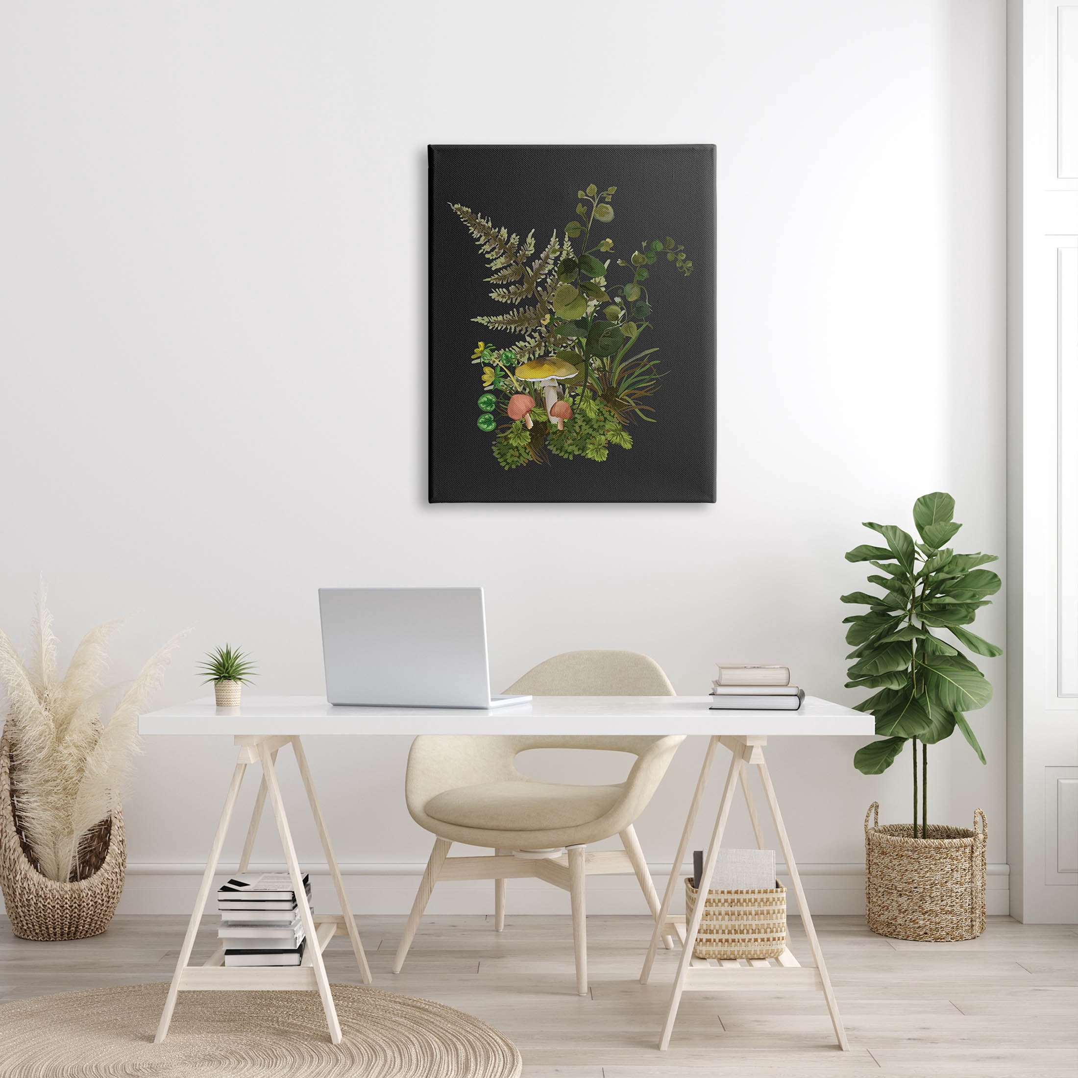 Forest Herbs Sprouting Nature Botanical & Floral Graphic Art Gallery Wrapped Canvas Print Wall Art