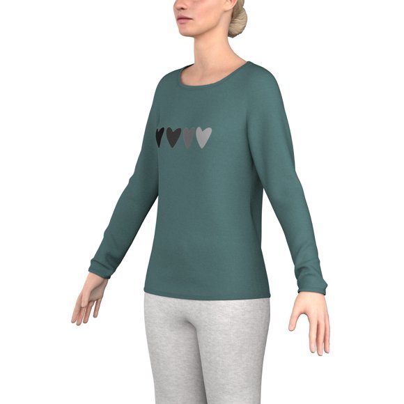 Chandail en modal à Manches Longues pour Femmes, Doux et Confortable, Mode, Col Ras du Cou, avec Imprimé Graphique