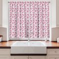 thumbnail image 2 of Ambesonne Leaves Kitchen Curtains, Pinkish Leafy Branches Art, 55"x45", Dark Magenta and Coral, 2 of 3