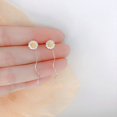 thumbnail image 4 of Pair Simple Small Wave Daisy Flower Earrings Lightweight Luxury Long, 4 of 5