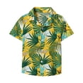thumbnail image 4 of Miqool Toddler Boys Girls Hawaiian Shirt Kids Tropical 3D Print Short Sleeve Button Down Shirts for 6Months-13 Years Old, 4 of 9