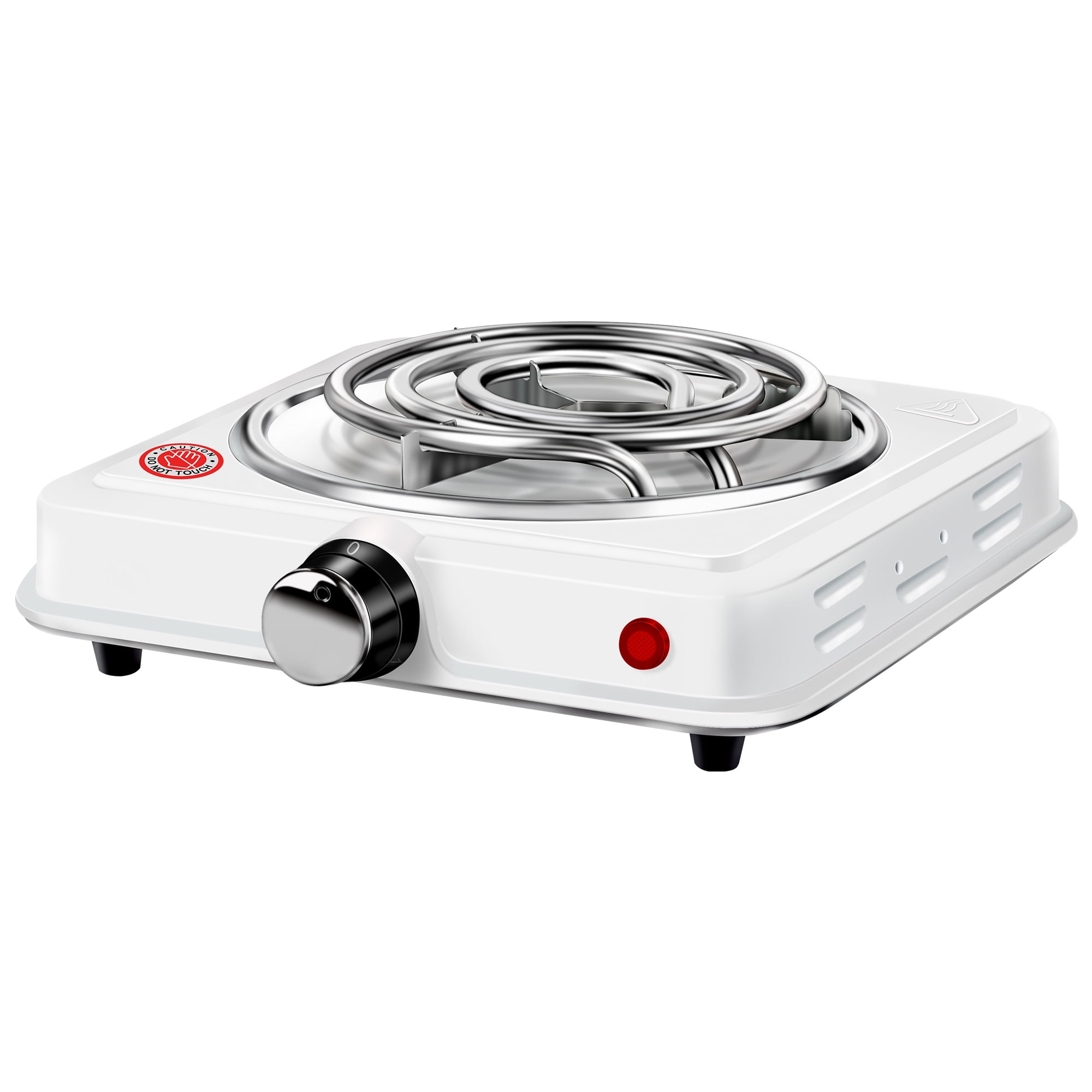 AGUDAN Compact and Portable Countertop Burner, Temperature Controls for Small Kitchens (White)