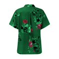 thumbnail image 5 of MSJUHEG Hauts pour Femmes Grande Taille Blouse Imprimée avec Poche Manches Courtes Vert m, 5 of 5