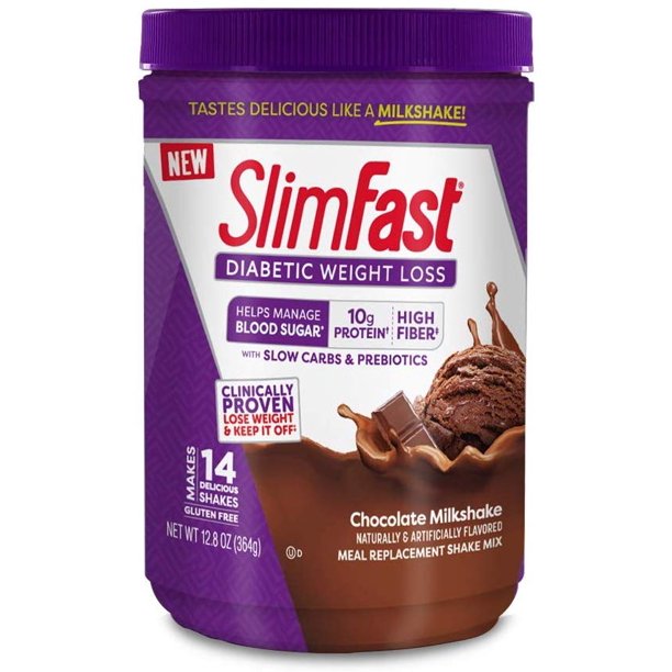 Slimfast Diabetic Weight Loss, Chocolate Milkshake Mix 10g of Protein