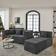 thumbnail image 2 of BEHOST 102.5" L Shaped Sectional Couches for Living Room, Chenille Cloud Sofa with Ottoman and 4 Pillows, Dark Gray, 2 of 9