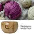 thumbnail image 4 of Wooden Yarn Bowl Multifunction Crochet Wool Thread Storage Holder with Carved Hole 2, 4 of 5