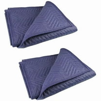 2Pcs Moving Blankets 40x72Inches Heavy Duty Packing Blankets for Moving Shipping Furniture Wrapping for Furniture-Blue,2 * moving blankets,Blue