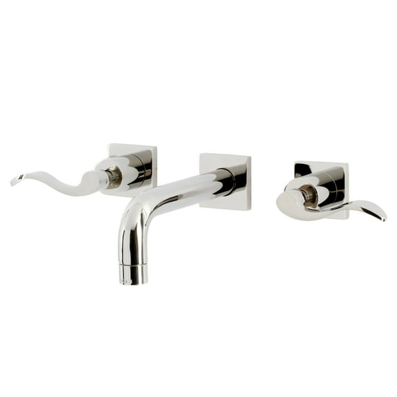 Kingston Brass KS6126DFL NuWave Double-Handle Wall Mount Bathroom Faucet, Polished Nickel