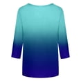 thumbnail image 5 of Aloohaidyvio Tops and Blouses ,Womens T-Shirt Printed Mid-Length 3/4 Sleeves Round Neck Casual Tops, 5 of 5