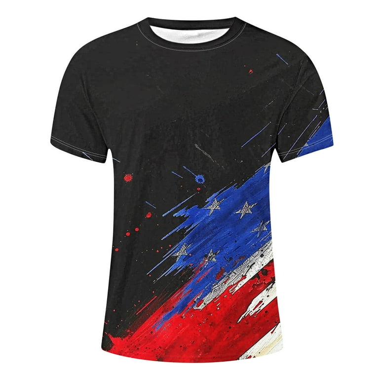 DODADAWANJ Mens 4th of July T Shirt Big and Tall Mens T Shirts