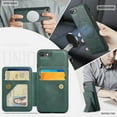 thumbnail image 4 of ELEHOLD Case for iPhone 7 / 8 / SE 2022 & 2020, Shockproof Magnetic Leather Wallet Case with Hand Grip & Kickstand & RFID Blocking,Green, 4 of 8