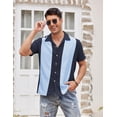 thumbnail image 3 of COOFANDY Men's Retro 50S Bowling Shirts Casual Button Down Short Sleeve Hawaiian Shirts, 3 of 6