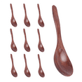 thumbnail image 2 of Wooden Spoons, 10 PCS Wood Soup Spoon Set, Long Handle Natural Wood Table Spoons for Eating Mixing Stirring Cooking - 7.3 Inches,10 *Wooden Spoons,brown, 2 of 9