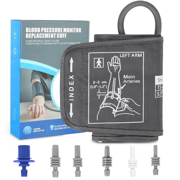 Brazalete de presión arterial extra pequeño de 5.9”-9.5” (repuesto para brazos delgados y diminutos). Incluye 6 conectores. Si no es compatible con su monitor de presión arterial, utilice el conector