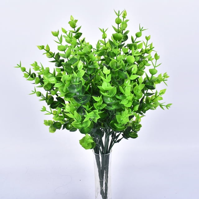 Xiao Hua 10 paquetes de pequeñas plantas artificiales falsas para decoración de interiores, para el hogar, la oficina, el baño, la granja, etc.