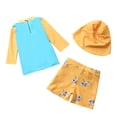 thumbnail image 2 of 3pcs/set Toddler Swimsuits Rashguard Boys Rash Guard Bathing Suit Long Sleeve Rashguard Shirt and Swim Trunk Set Sun Hat Sun Protection Surfing Swimwear,1-2 Years, 2 of 3