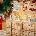 thumbnail image 2 of Honmine Wooden Advent Calendar with LED Lights, 24 Day Countdown to Christmas, Festive Desktop Decoration for Home, Office, Holiday Gift and Craft, 2 of 5
