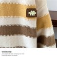 thumbnail image 5 of XUNKUSGA Sweaters for Men Multicolor Stripe Men's Sweaters Pullover Loose Crew Neck Long Sleeve Knitted Sweater Soft Fleece Lined Oversized Sweaters For Men M-4XL Brown, 5 of 8